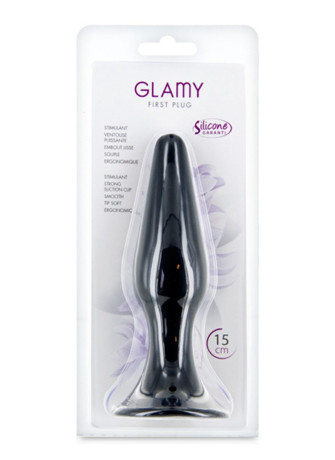 Plug anal noir 15cm avec ventouse - CC5700403010